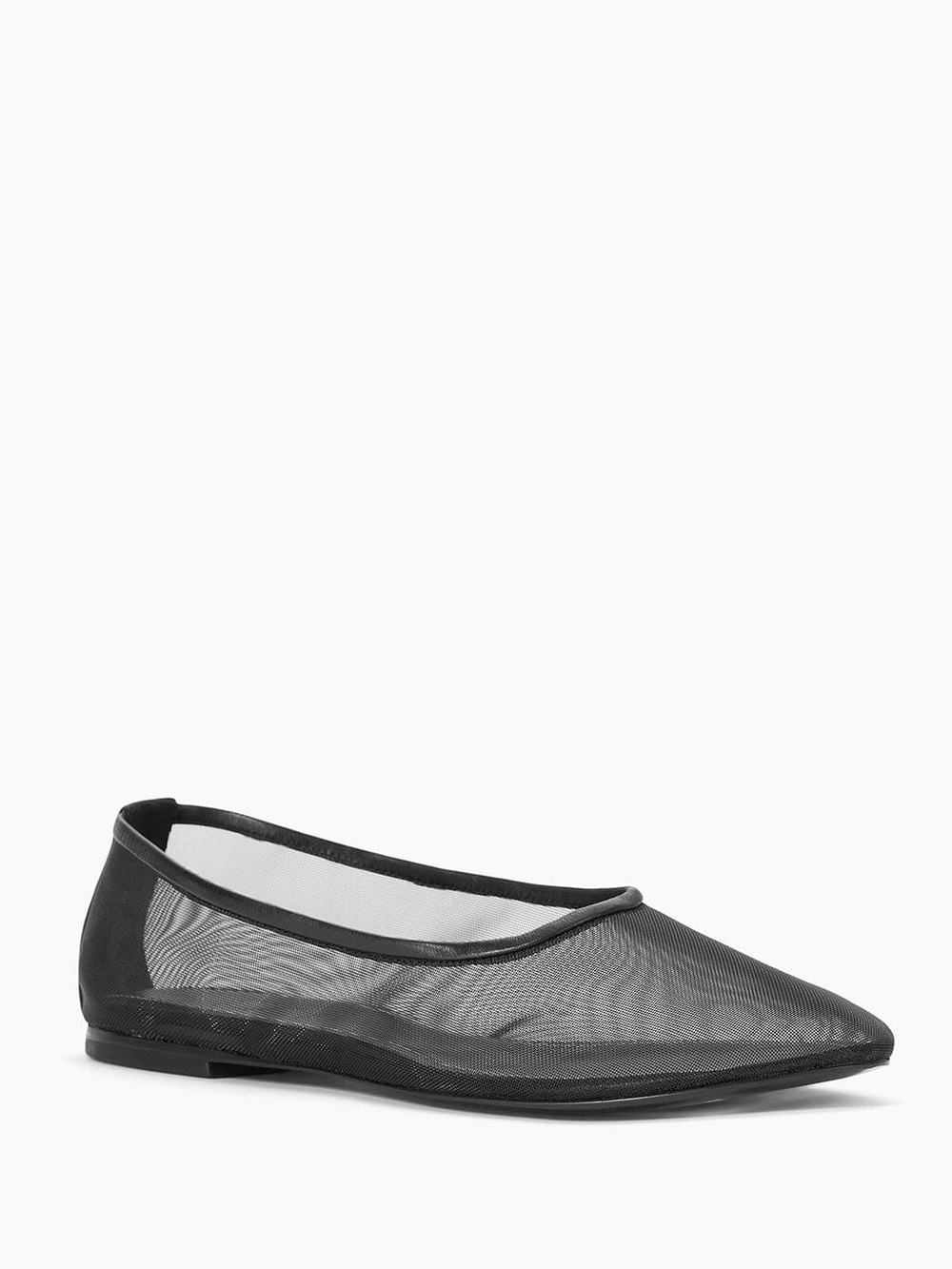 Staud Black Mesh Alba Ballet Flat